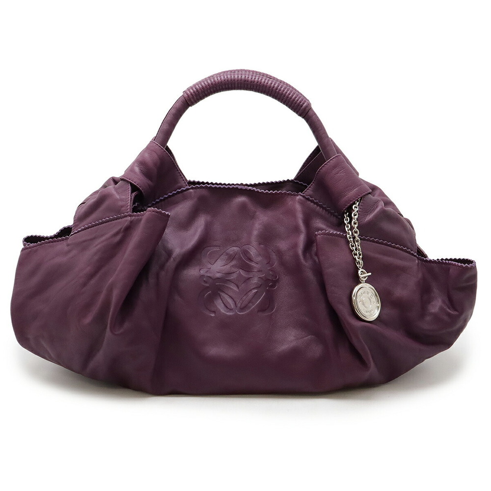Loewe Anagram Nappa Aire handbag purple leather silver